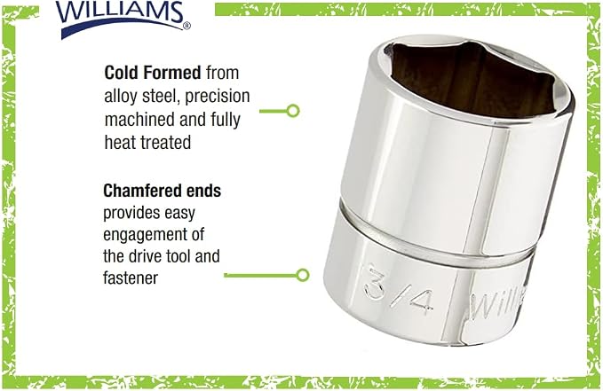 Williams B-624 3/4-Inch Shallow 6 Point Socket