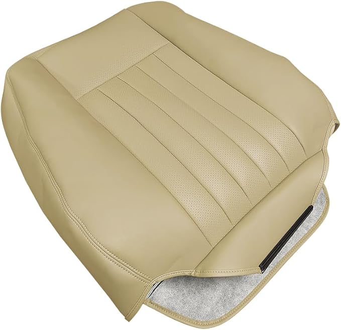 Driver Side Top Back Replacment Perforated Leather Seat Cover Tan Compatible with Lincoln Navigator 2005 2006