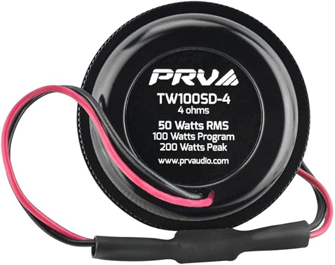 PRV AUDIO TW100SD-4 Soft Dome Tweeter Pair, 28 mm Dome, 4 Ohm, Sleek Flush Mount Design, Lightweight, Neodymium Magnets, Mounting Bracket Included (Pair)