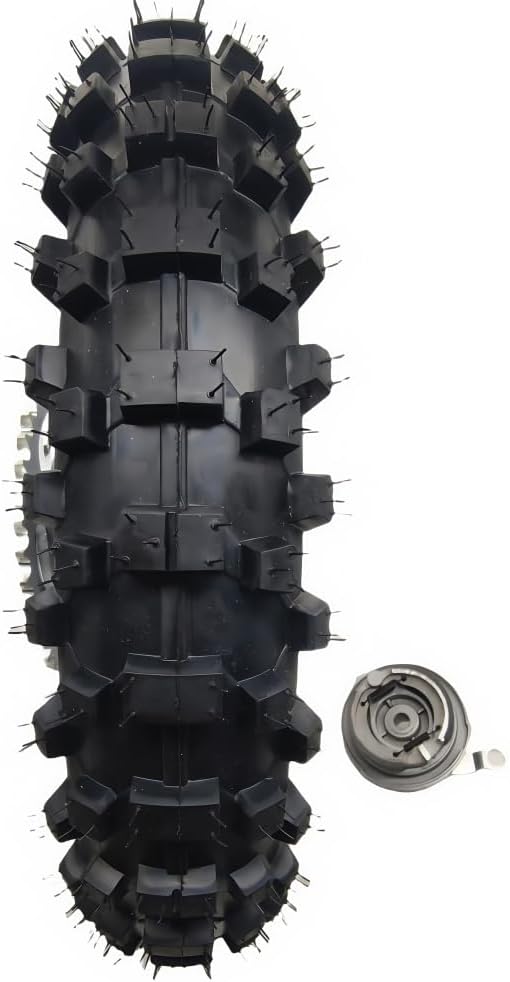 CLEO 80/100-10 Rear Wheel Rim Tire Assembly for 50cc-125cc Dirt Bike taotao TTR SSR CRF Apollo 12mm axle includes Drum Brake and 420-37T sprocket