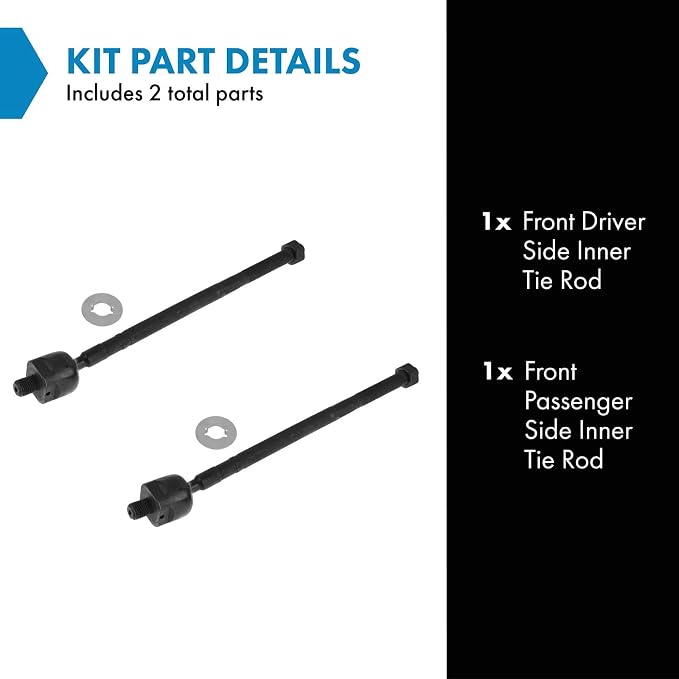 TRQ Front Inner Tie Rod Set 2 Piece Compatible with 2003-2006 Subaru Baja 93-97 Impreza 90-04 Legacy 00-04 Outback