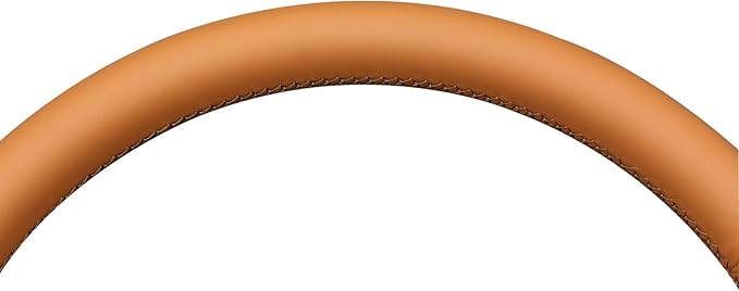 MEWANT Hand Sew Brown Artificial Leather Steering Wheel Cover for Dodge RAM 1500 2012-2018 1500 Classic 2500 3500 5500