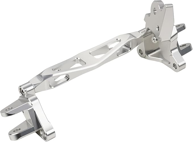 Foot Peg Bracket with Support Brace for Surron Ultra Bee,CNC 6061 Aluminum Foot Rest Pedal & Support Rod for Sur Ron Ultra Bee/Surron Ultrabee Silver