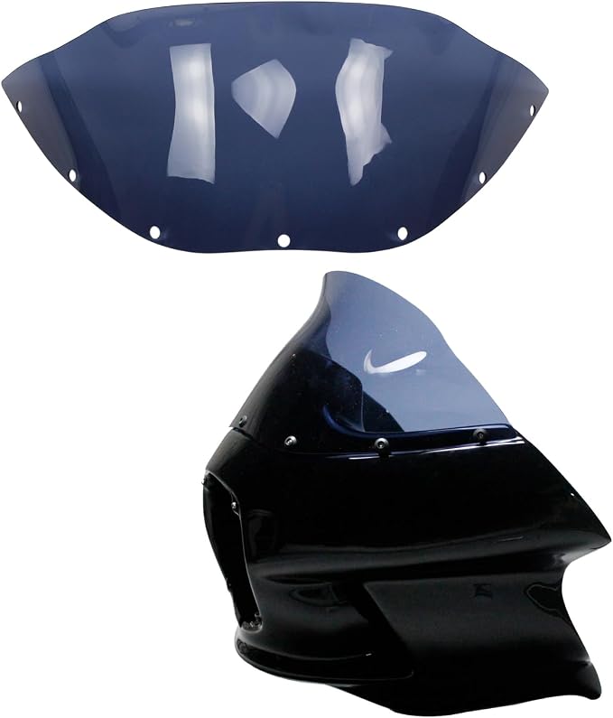 POWER JAMES PMMA Ink Blue Dark Blue Windshield Windscreen,Compatible with Harley Davidson Street Bob, Super Glide, Low Rider, Road King with FXRT Out Fairing