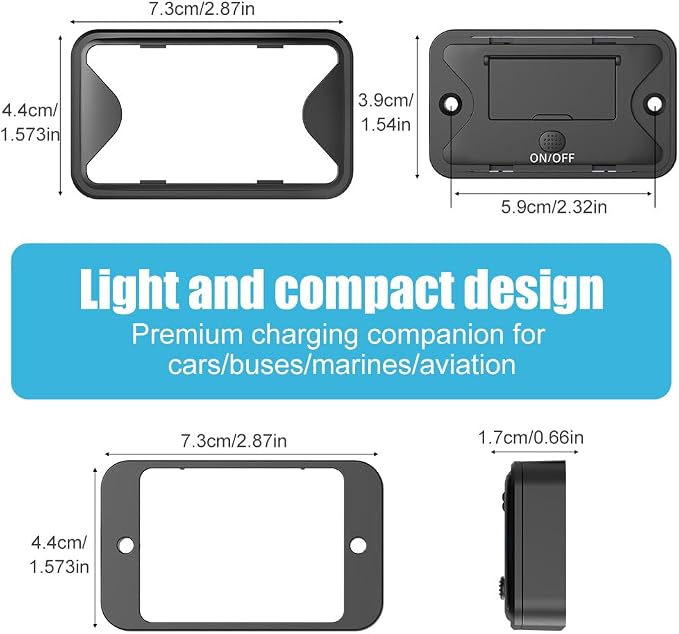 78W 4 Port 12V USB Outlet Wall Mount, Dual 36W PD & Dual 18W QC3.0 Lightweight Surface Mount Charger Socket Panel with Button Switch for Bus RV Truck Marine Golf Cart