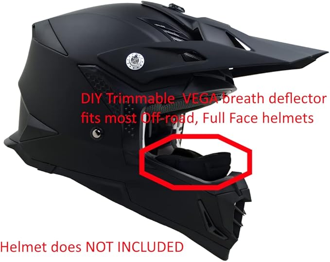 Vega Special Engineered Breath Deflector Comfort Soft (DIY trimable fits Most Off-Road & Full-Face Helmets) Stealth