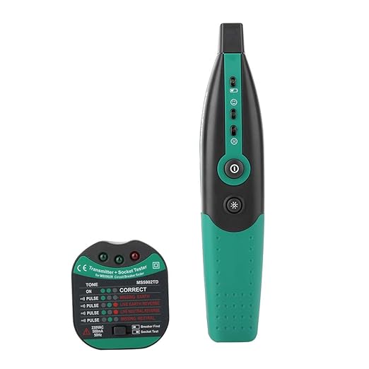 MS5902 Automatic Circuit Breaker Finder Socket Tester Tools Electrical Circuit Breaker Finder Socket Tester (EU Plug)