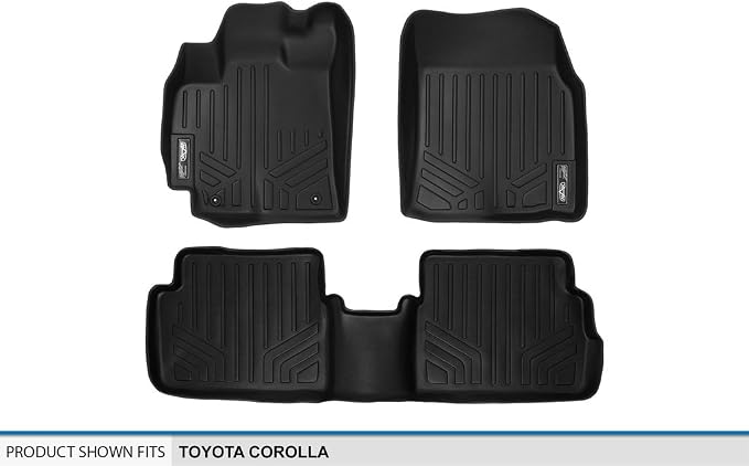 SMARTLINER Custom Fit Floor Mats 2 Row Liner Set for 2009-2013 Toyota Corolla
