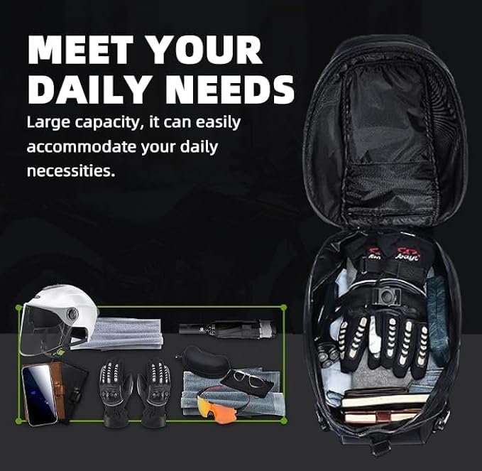 Motorcycle Helmet Bag Dual Use Helmet Backpack and Seat Bag, 38L Waterproof Luggage Bag with Password Lock for Travel and Commuting Blue