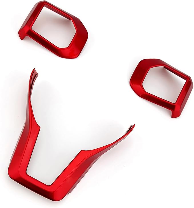 ABS Car Steering Wheel Frame Cover Steering Wheel Button Panel Frame Compatible with Kia K4 GT GT-Line 2025 Kia EV6 GT-Line 2025 Kia EV3 GT-Line Kia EV4 GT-Line Accessories(Glossy Red Style)