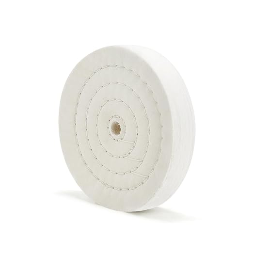 SCOTTCHEN Cotton Buffing Wheel 6 inch Extra Thick Spiral Sewn Polishing Pad for Bench Grinder Tool with 1/2" Arbor Hole(70 Ply) 1PCS