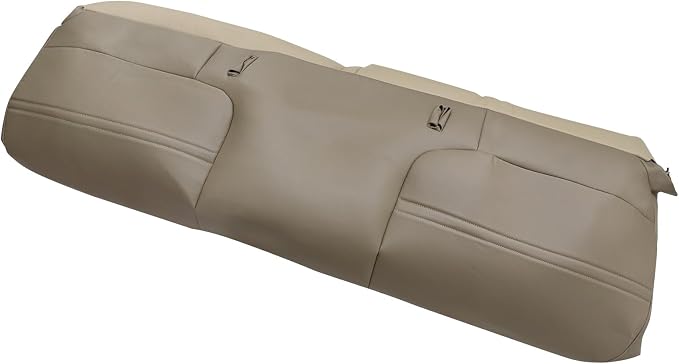 NLQR Front Full Bench Bottom Replacement Leather Seat Covers Tan Compatible with Ford F250 F350 F450 F550 1999 2000 2001 2002