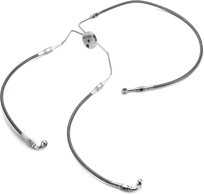 Mofun 51" Upper and Lower Hydraulic Brake Line Non-ABS Compatible with Harley Touring Road Glide Road King 1999-2007, Fit Electra Street Glide 1996-2007, Fit 10"-12" Handlebar, Black
