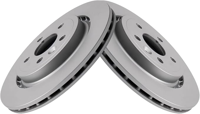 TRQ Rear Brake Rotor Set G Coated Vented Compatible with 2011-2018 Volvo S60 2007-2016 S80 2015-2018 V60 2010 V70 2008-2016 XC70