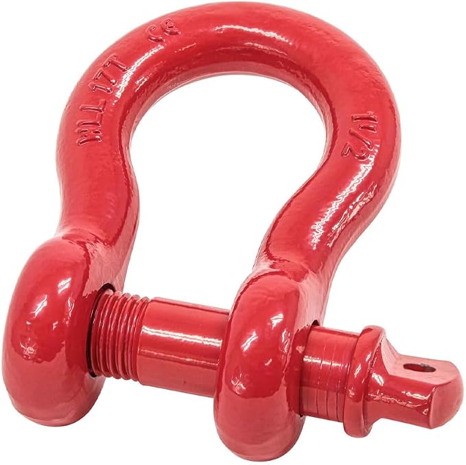 Mytee Products 1-1/2" Anchor Shackle Forged Carbon Steel w/Alloy Screw Pin Load Limit # 17 Tons (34,000 lbs) | Double Rust Protection Heavy Duty D Ring Shackle for Towing, Rigging & Vehicle Recovery