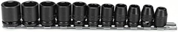 Stanley Proto J72202 11 Piece 6 Point 3/8" Drive Metric Impact Socket Set