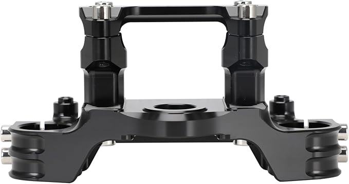 Motorcycle Top Triple Clamp 7/8" 22MM Upper Triple Tree Bar Mount with Risers Set CNC for CRF 110 CRF110F 2013-2024 CRF125F CRF125FB 2019-2024 CRF 110F 125F 125FB Black