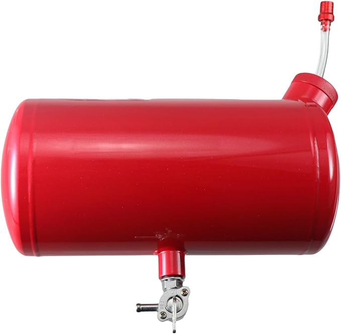 Upgraded beveled design 10x4.5" Aluminum alloy welding Gas Fuel Tank Cylinder(Premium Glossy Paint Finish Red) For Predator 212cc 196cc/6.5HP Go Kart & Mini Bike,For Coleman CT200U BT200X CT200u-ex