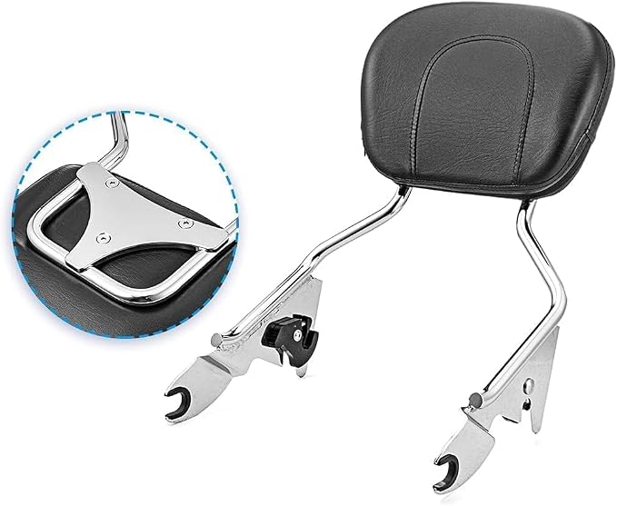 Dasen Detachable Sissy Bar Compatible with Harley Touring, Passenger Backrest Quick-Release Fit Touring Road Glide Street Glide Electra Glide Road King 2009-2025 Chrome