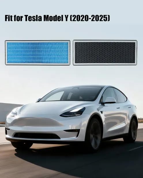 Activated Carbon Air Filter Kit Fit for Tesla Model Y 2020 2021 2022 2023 2024 2025, 4Pcs Front Trunk Filters