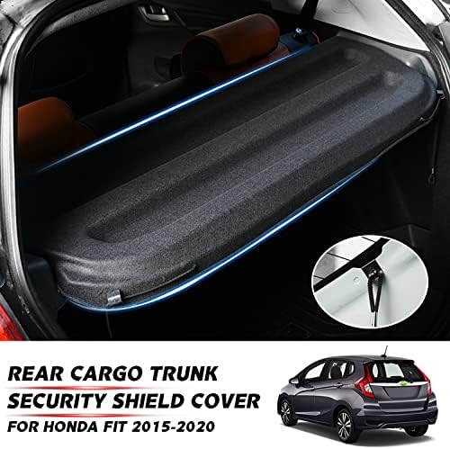 Powerty Cargo Cover for 2015-2019 2020 Honda Fit Accessories Retractable Trunk Cover Security Cover Shielding Cargo Luggage Cover Black