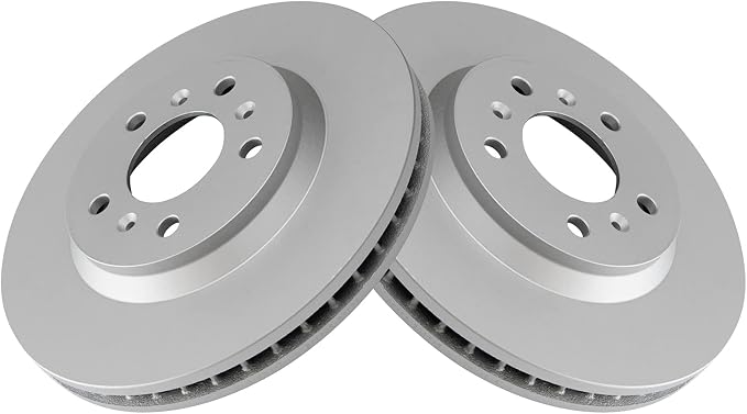 TRQ Front Brake Rotor Set G Coated Vented Compatible with 2006-2011 Buick Lucerne 2006-2013 Chevrolet Impala 2014-2016 Impala Limited 2006-2007 Monte Carlo