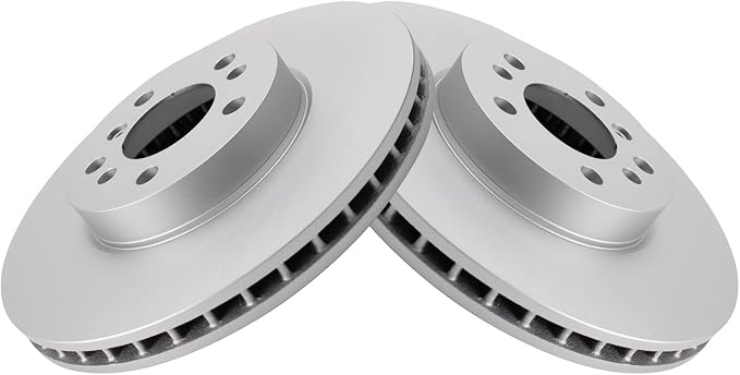 TRQ Front Brake Rotor Set G Coated Vented Compatible with 2000-2006 BMW X5