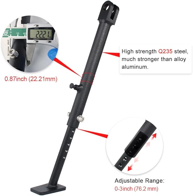 Xitomer 0-3 inch Adjustable Kickstand Fit for CRF250F 2019-2026 CRF250F, Motorcycle Adjustable Side Stand Adjustable Kick Stand