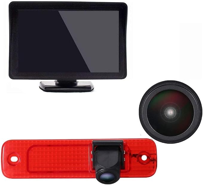 Third Roof Brake Lamp Car Backup Camera Replacement for Ford Transit Transporter Van 3 BJ 04.2006-01.2009 Ford Transit MK7 Tourneo Furgon MK4 Van 3. 2006-2014 Waterproof Parking Camera+7" Monitor