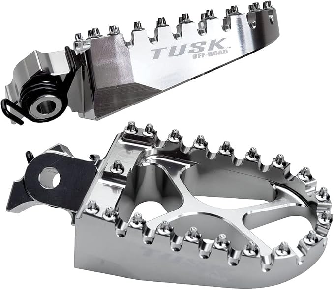 Tusk Billet Aluminum Foot Pegs With Springs Compatible with Kawasaki KLR650 1987-2018, 2022-2026/Gen 1/Gen 2/Gen 3