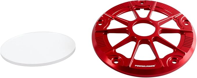 POWER JAMES Red Aluminum Visible Primary Cover Clutch Derby Cover with PC Arcylic Fits for Harley Davidson 2018 Sport Glide and 2019-2024 FL FX Softail Models (Red)