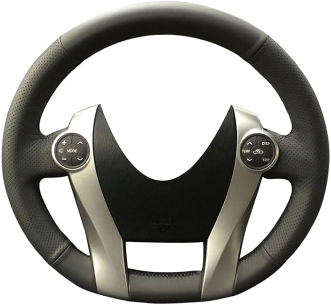 Eiseng DIY Steering Wheel Cover for 2010 2011 2012 2013 2014 2015 Toyota Prius Hatchback/for 2012-2019 Prius C/for 2012-2017 Prius V Wagon Plug-in Black Microfiber Leather Interior Accessories