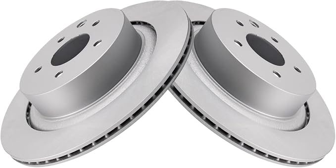TRQ Rear Brake Rotor Set G Coated Vented Compatible with 2007 Infiniti G35 2008-2013 G37 2014-2015 Q60