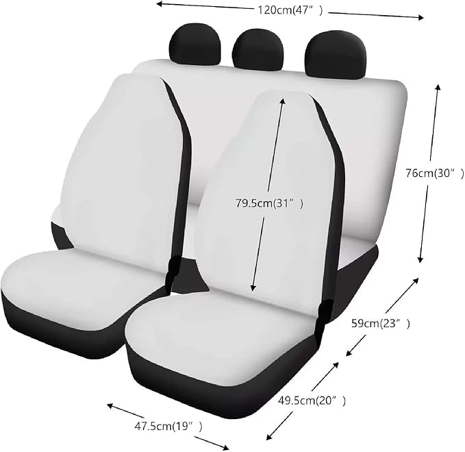 12 Pieces Black & White Cow Print Car Seat Covers Full Set, Split Bench Protector Covers Steering Wheel Cover Seatbelt Covers Car Coaster Auto Center Console Pad for Car Decoration