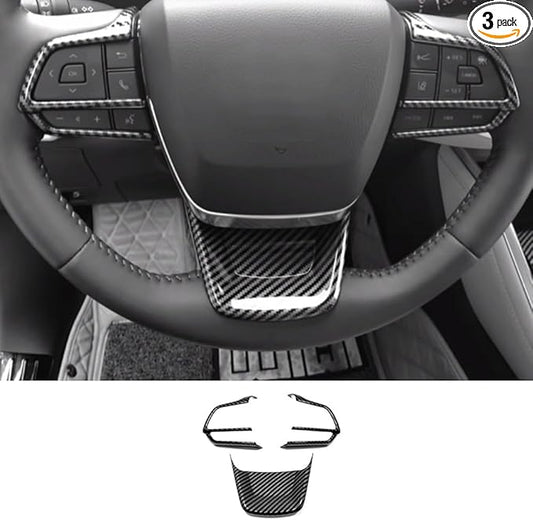 ERIDANUS Auto Accessories Fit for Toyota Sienna 2025 2024 2023 2022 2021 Button Switch Cover Trim (Carbon Fiber Style) ABS 3 PCS