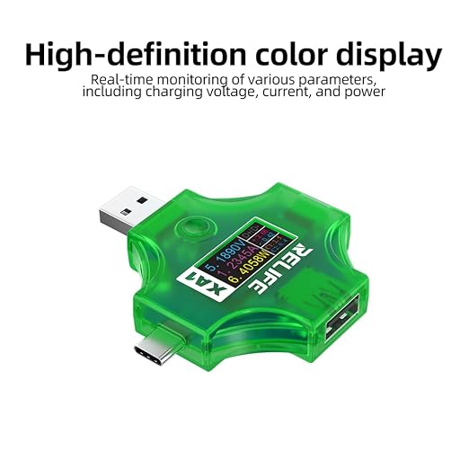 Diymore 2 in 1 USB Tester Mester Color Screen LCD USB C Power Mester Testers DC 4-25V 5A USB C Voltage Ammeter Detector USB Cable Charger Indicator,DIY Crafts Fathers Day Dad Gifts