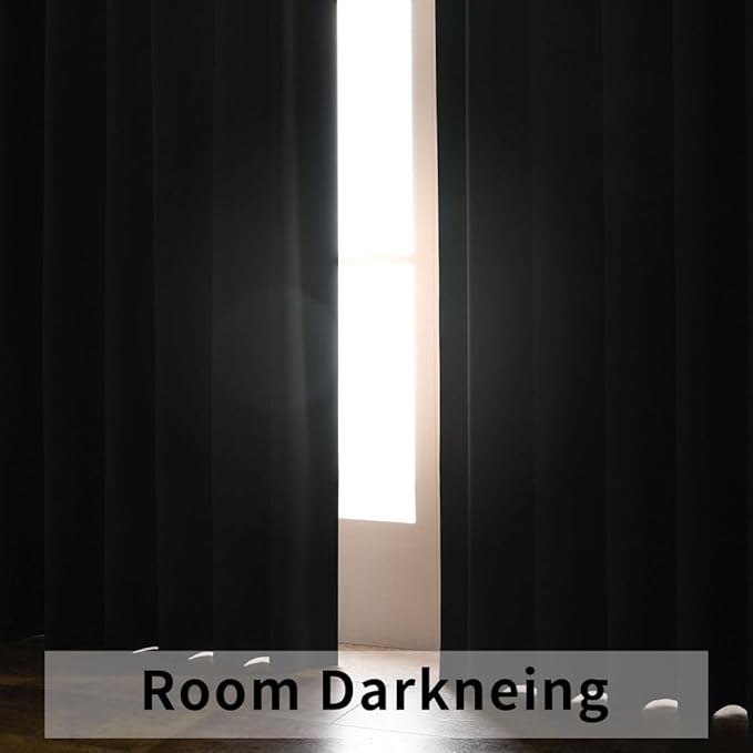 Joydeco 90 Inch Blackout Curtains for Bedroom, Thermal Insulated Black Out Curtains, Room Darkening Drapes for Living Room Window Rod Pocket Back Tab (W52 x L90 Inch, Royal Blue)