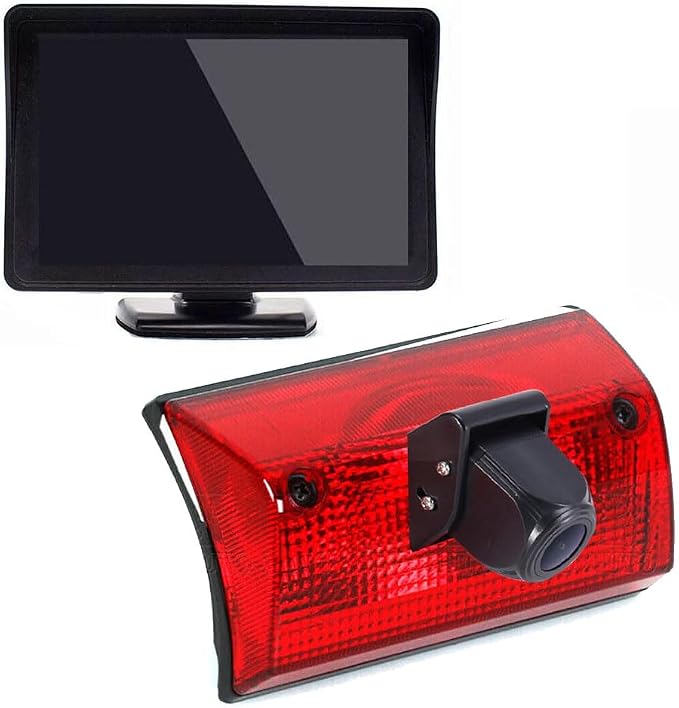 3rd Brake Light Reversing Camera Brake Lamp Parking Camera+4.3" LCD Monitor Replacement for Mercedes Freightliner Sprinter 2500 3500/Dodge Cargo/Mercedes-Benz Sprinter W901 W902 W903 W904