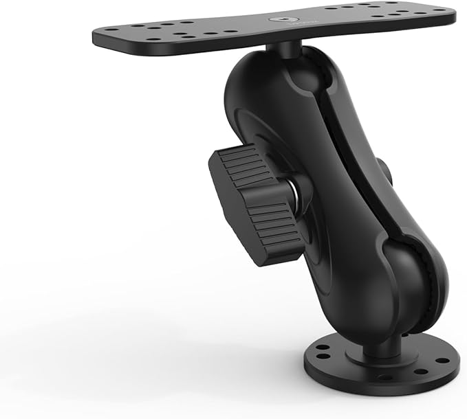 Aobelieve Aluminum Fish Finder Mount for Lowrance, Garmin and Humminbird, C-Size 1.5 Inch Ball, 5.19 Inch Arm, Heavy Duty Adjustable Marine Electronics Mount for Boat & Kayak, Black
