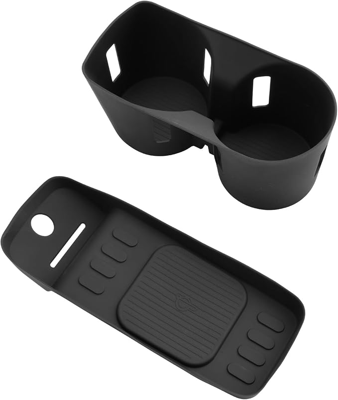 LUWU 2026 Palisade Accessories Compatible with 2026 Palisade SE/SEL/XRT/Limited/Calligraphy Accessories Center Console Silicone Cup Holder Insert, Wireless Charging Anti-Slip Mat 2PCS(Only for 7-Seat)