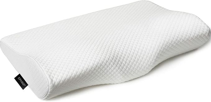 EPABO Contour Memory Foam Pillow Orthopedic Sleeping Pillows, Ergonomic Cervical Pillow for Neck Pain - for Side Sleepers, Back and Stomach Sleepers, Free Pillowcase Included (Firm & Standard Size