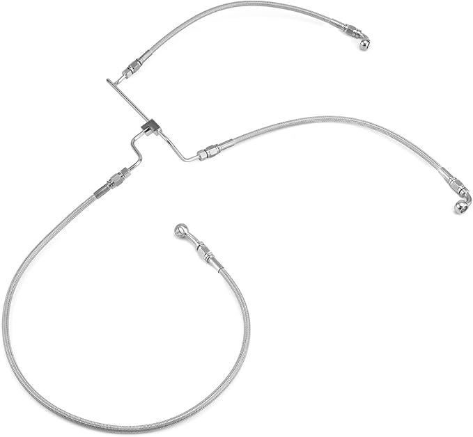 Mofun 66.75" Stainless Steel Hydraulic Front Brake Line Kit Non-ABS Compatible with Harley Touring Street Glide Road Glide Road King 2014-2023, Fit 16"-18" Handlebar Chrome