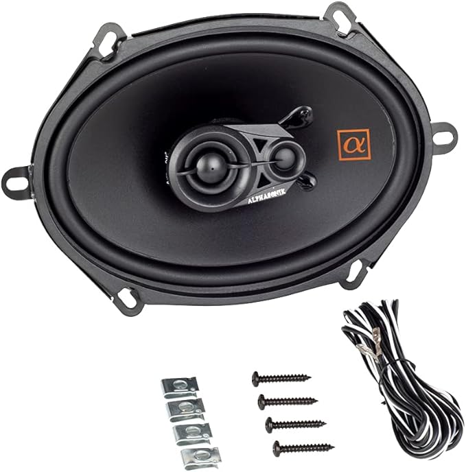 Alphasonik 1 Pair of NS683 Neuron Series 6x8/5x7 (360 Watts Max for The Pair) 180 Watts Max Per Speaker 3-Way Full-Range Car Audio Speaker with PEI Dome Tweeter Polypropylene Cone