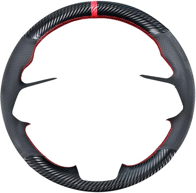 DIY Carbon Fiber Steering Wheel Covers for Subaru Forester Ascent SUV 2019-2022 / Legacy Crosstrek XV Outback 2018-2022 / Impreza 2017-2022 15 inches Leather Interior Accessories