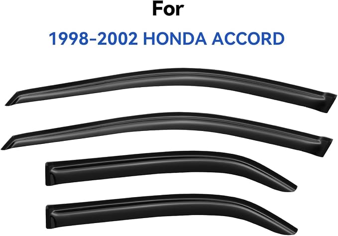 Window Visors Rain Guards for 1998 1999 2000 2001 2002 Honda Accord, Out-Channel Window Vent Wind Deflectors Visors Shades for 98-02 Accord Sedan