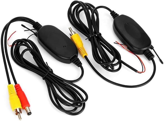 Wireless RCA Video Transmitter and Receiver Kit for Car Parking Backup Camera Monitor System (Model B Without Reversing Control line)