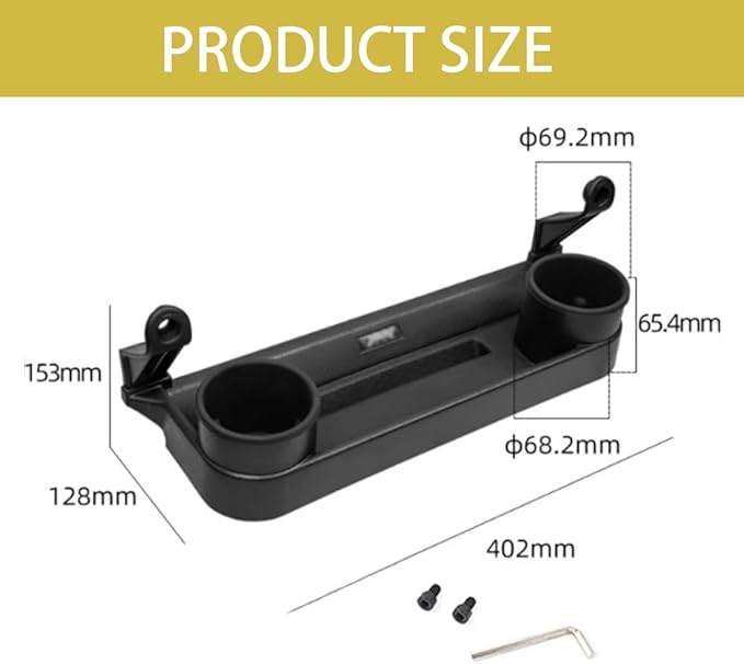 Grab Bar Tray Passenger Side Co-Pilot Handle Expansion Storage Tray Organizer Box Cup Holder Fit for Suzuki Jimny 2019-2025 Interior Accessories (Black Ring)