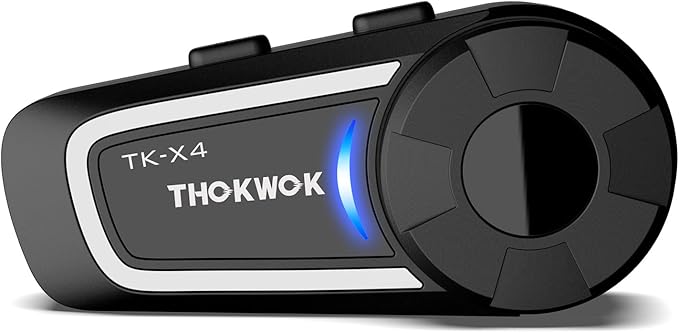 TK-X4 Motorcycle Helmet Bluetooth Headset, 6 Riders 2000m Helmet Intercom with Bluetooth 5.4/Music Share/Top-Tier Noise Reduction/HiFi Stereo Sound,Universal Communication System Headphones(1 Pack)