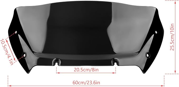 9" Windshield, Windscreen Air Deflector Compatible for Harley CVO Road Glide FLTRXSE 2023-Later, CVO Road Glide ST FLTRXSTSE 2024-Later, Road Glide FLTRX 2024-Later(Black)