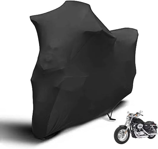 DZG Motorcycle Cover Indoor Stretch Soft Motorbike Cover Multiple Protection Dustproof Windproof Motor Cover with Storage Bag, 116 inch